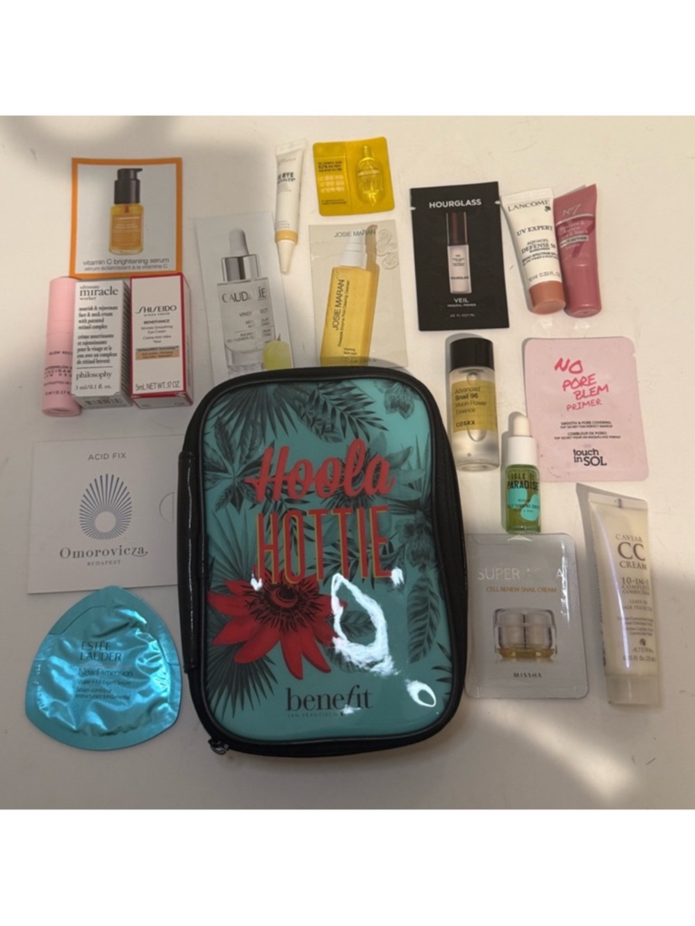 Luxury High End Beauty Skincare Makeup Samples & Trial Size Benefit Bag Bundle